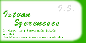 istvan szerencses business card